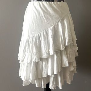 Ralph Lauren Sport White Cotton Ruffles Skirt